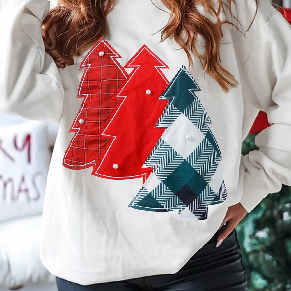 Festive Tree Pattern Sweatshirt